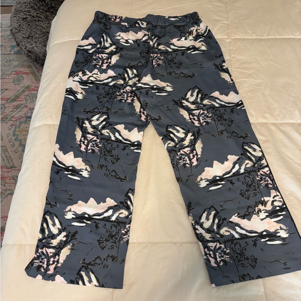 Michael Stars Wide Leg Satin Asian Capri Pants